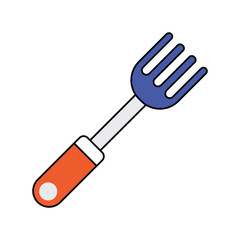 fork lineal color line icon with white background vector stock illustration