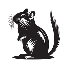 Silhouette of Gerbil - Minimalist Gerbil Vector - Gerbil Design - Illustration of Gerbil.