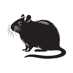 Silhouette of Gerbil - Minimalist Gerbil Vector - Gerbil Design - Illustration of Gerbil.