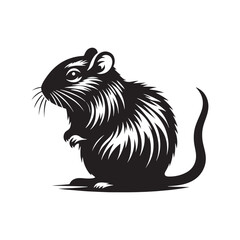 Silhouette of Gerbil - Minimalist Gerbil Vector - Gerbil Design - Illustration of Gerbil.