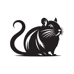 Silhouette of Gerbil - Minimalist Gerbil Vector - Gerbil Design - Illustration of Gerbil.