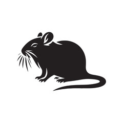 Silhouette of Gerbil - Minimalist Gerbil Vector - Gerbil Design - Illustration of Gerbil.