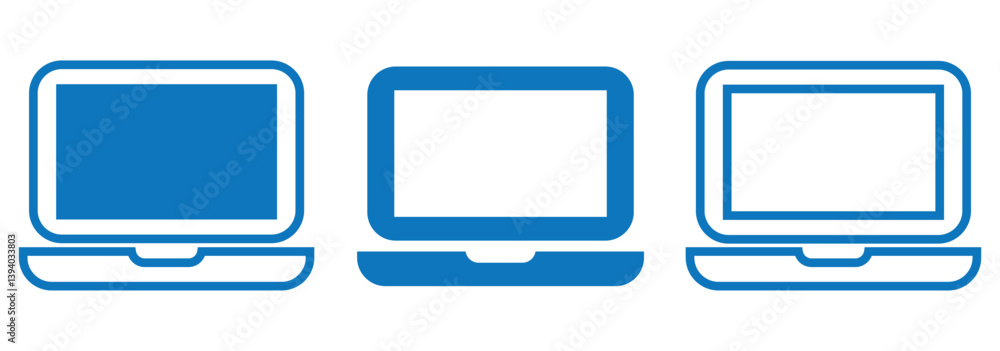 Aufkleber laptop icon set for web and mobile app. computer sign and symbol