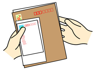 郵便物を手渡す