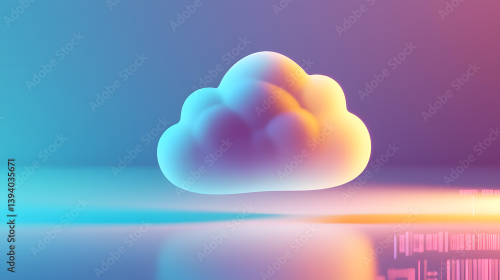Aufkleber floating soft cloud icon representing tranquility digital space graphic design serene environment ab