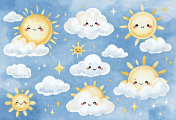 seamless pattern with clouds