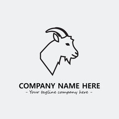 Head of goat illustration black and white for logo company vector image
