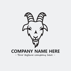 Head of goat illustration black and white for logo company vector image
