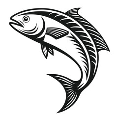 Minimalist Fish Silhouette Dynamic Aquatic Motion Icon