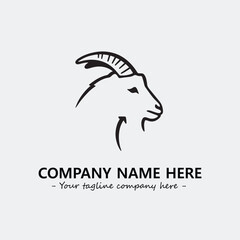 Head of goat illustration black and white for logo company vector image
