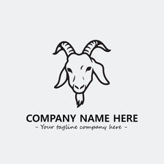 Head of goat illustration black and white for logo company vector image
