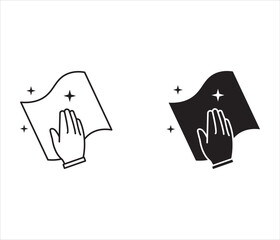 Cleaning napkin linear icon. Window cleaning cloth. Thin line illustration. Surface cleaning, disinfection. For your website, logo, app, UI design. Vector illustration, isolated on white background.