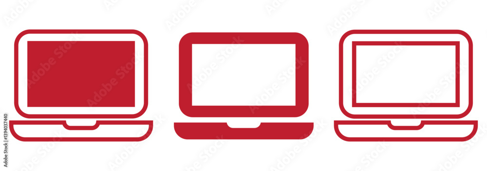 Poster laptop icon set for web and mobile app. computer sign and symbol