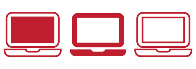 Laptop icon set for web and mobile app. computer sign and symbol
