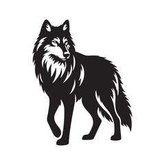 Grey wolf Silhouette - Minimalist Grey wolf Vector -  Grey wolf minimalist design - Greywolf Illustration.