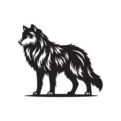 Grey wolf Silhouette - Minimalist Grey wolf Vector -  Grey wolf minimalist design - Greywolf Illustration.