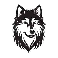 Grey wolf Silhouette - Minimalist Grey wolf Vector -  Grey wolf minimalist design - Greywolf Illustration.