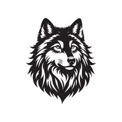 Grey wolf Silhouette - Minimalist Grey wolf Vector -  Grey wolf minimalist design - Greywolf Illustration.
