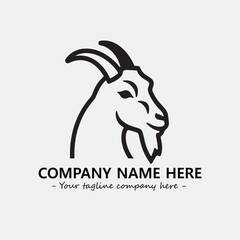 Head of goat illustration black and white for logo company vector image
