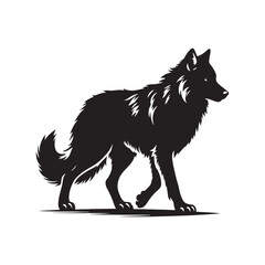 Grey wolf Silhouette - Minimalist Grey wolf Vector -  Grey wolf minimalist design - Greywolf Illustration.