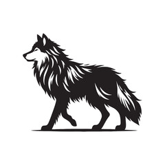 Grey wolf Silhouette - Minimalist Grey wolf Vector -  Grey wolf minimalist design - Greywolf Illustration.