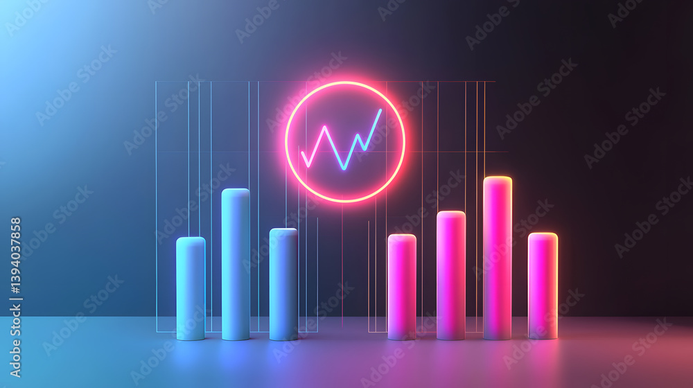 Poster dynamic business analytics visuals digital workspace ui illustration modern environment futuristic v