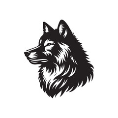 Grey wolf Silhouette - Minimalist Grey wolf Vector -  Grey wolf minimalist design - Greywolf Illustration.