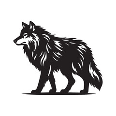 Grey wolf Silhouette - Minimalist Grey wolf Vector -  Grey wolf minimalist design - Greywolf Illustration.