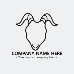 Head of goat illustration black and white for logo company vector image
