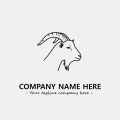 Head of goat illustration black and white for logo company vector image

