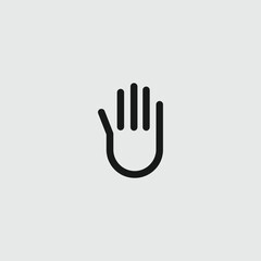 abstract flat icon logo waving hand