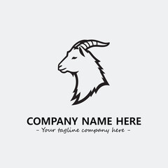 Head of goat illustration black and white for logo company vector image
