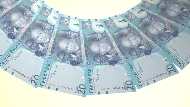 Extravagant Looping Design 20 Loti Curency of  Lesotho