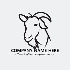 Head of goat illustration black and white for logo company vector image
