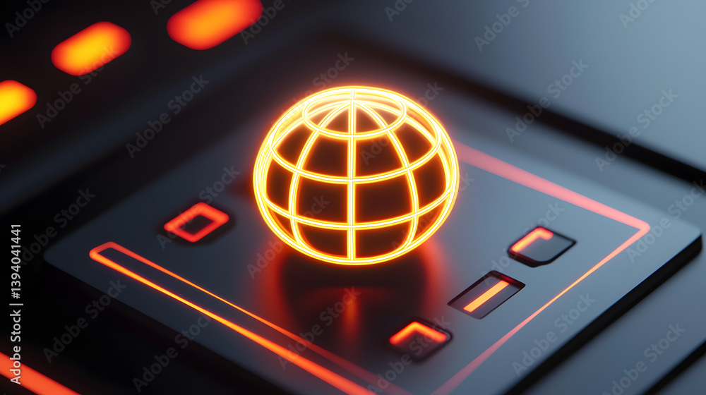 Poster global connection interface digital space ui illustration futuristic environment close-up conceptual