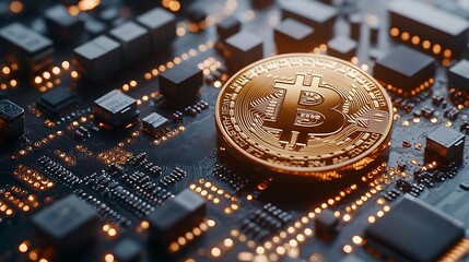 Cryptocurrency on circuit board (4)