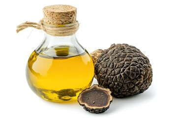 Truffle oil isolated on white background 