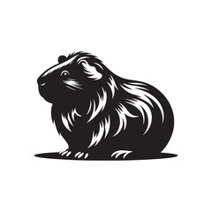 Guinea Pig Silhouette - Minimalist Guinea Pig Design - Guinea Pig Vector - Guinea Pig Illustration. 