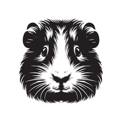 Guinea Pig Silhouette - Minimalist Guinea Pig Design - Guinea Pig Vector - Guinea Pig Illustration. 