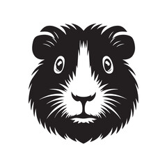 Guinea Pig Silhouette - Minimalist Guinea Pig Design - Guinea Pig Vector - Guinea Pig Illustration. 