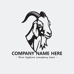 Head of goat illustration black and white for logo company vector image
