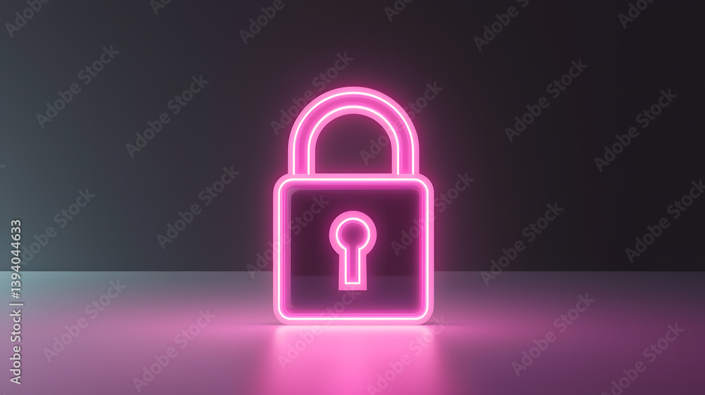Poster digital security lock cybersecurity realm graphic illustration futuristic environment close-up view 