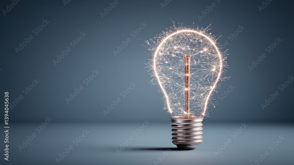 Poster brilliant light bulb with another light bulb inside representing the spark of inspiration and the ex