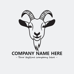 Head of goat illustration black and white for logo company vector image
