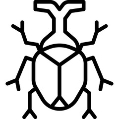 Beetle Outline Icon Vector