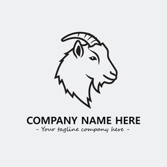Head of goat illustration black and white for logo company vector image
