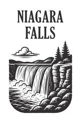 niagara falls state park vector illustration