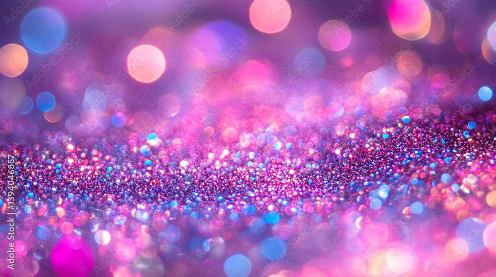 Aufkleber a dazzling display of purple and pink glitter with a soft bokeh background creating a magical effect