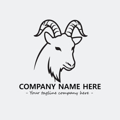 Head of goat illustration black and white for logo company vector image
