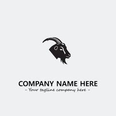 Head of goat illustration black and white for logo company vector image
